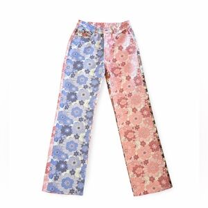 Ragged Jeans Floral Patchwork Pants NWT Y2K 70s Retro Festival